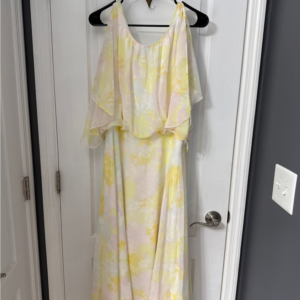 Modcloth Yellow and Cream Floral Dress